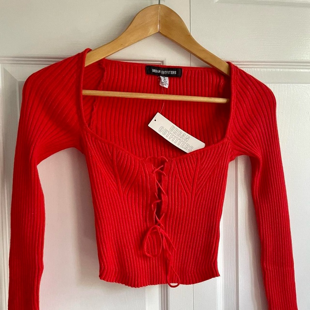 Urban Outfitters red long sleeve top